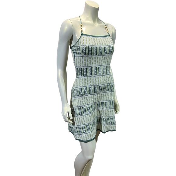 Cider Green Knit Boho Mini Dress – Size Medium - Picture 15 of 16